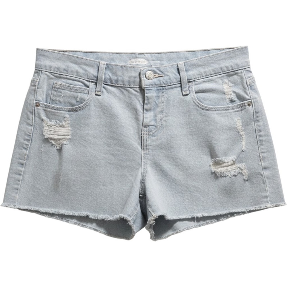 Old Navy Boyfriend Distressed‎ Raw Hem Light Wash Shorts